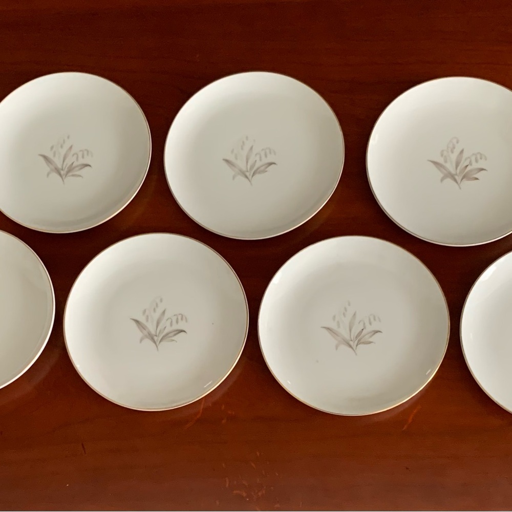 Vintage 1961 Set Of 7 Kaysons Fine China Golden Rhapsody Bread and Butter Plates
